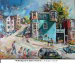 Reflecting on St. John's-Wood St., Oil on Canvas